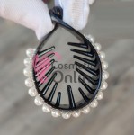 Accesoriu pentru decor par TRD046NN Negru cu perle albe si cristale